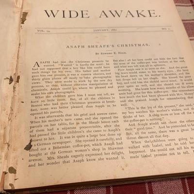 c1884 Wide Awake Illustrated Stories Antique Book