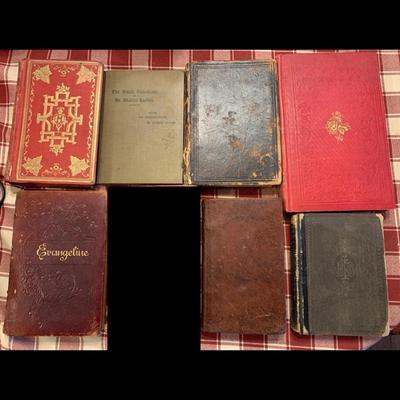 Lot of 7 Antique Books c. 1800s