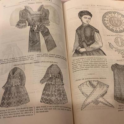 c.1869 Home Magazine Bound Version Antique Victorian Fashion Book