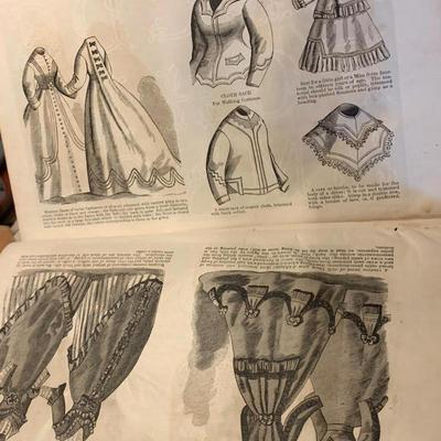 c.1869 Home Magazine Bound Version Antique Victorian Fashion Book