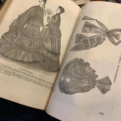 c.1869 Home Magazine Bound Version Antique Victorian Fashion Book