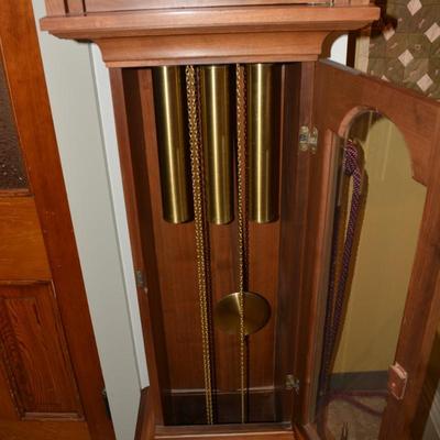 Vintage Franz Hermle 8 Day Chiming Grandfather Clock w/ Moon Phase 78.5â€x12â€x10â€