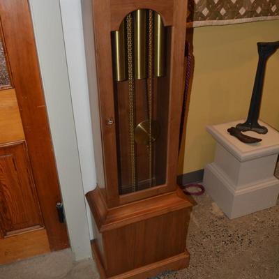 Vintage Franz Hermle 8 Day Chiming Grandfather Clock w/ Moon Phase 78.5â€x12â€x10â€