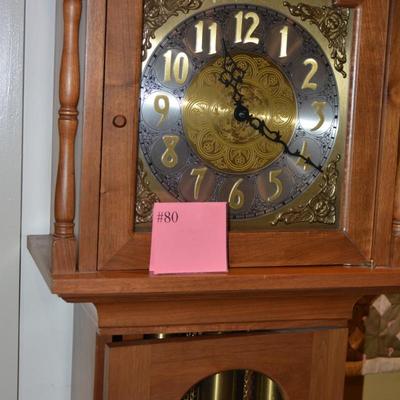 Vintage Franz Hermle 8 Day Chiming Grandfather Clock w/ Moon Phase 78.5â€x12â€x10â€