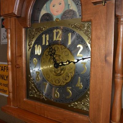 Vintage Franz Hermle 8 Day Chiming Grandfather Clock w/ Moon Phase 78.5â€x12â€x10â€