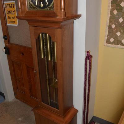 Vintage Franz Hermle 8 Day Chiming Grandfather Clock w/ Moon Phase 78.5â€x12â€x10â€