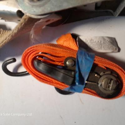 Three ratchet straps
