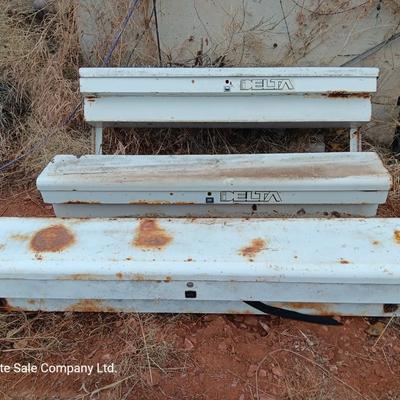 Three metal truck mount toolboxes Delta
