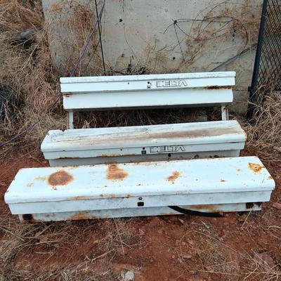 Three metal truck mount toolboxes Delta