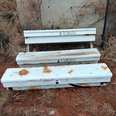 Three metal truck mount toolboxes Delta