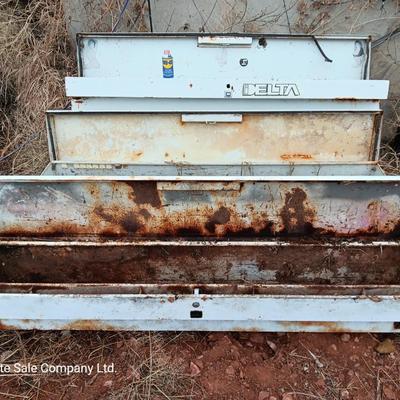 Three metal truck mount toolboxes Delta