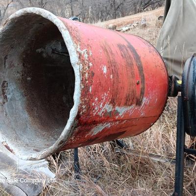 Two electric cement mixers
