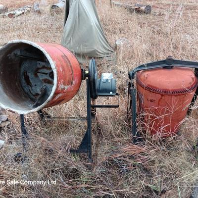 Two electric cement mixers
