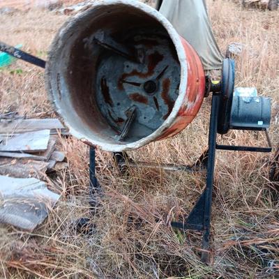 Two electric cement mixers