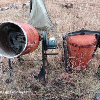 Two electric cement mixers