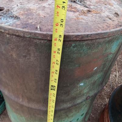Three steel drums - barrels