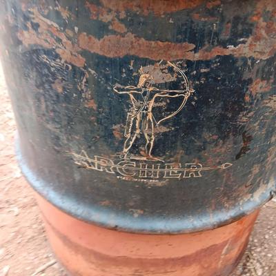 Three steel drums - barrels