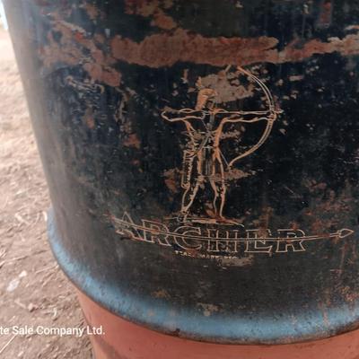 Three steel drums - barrels