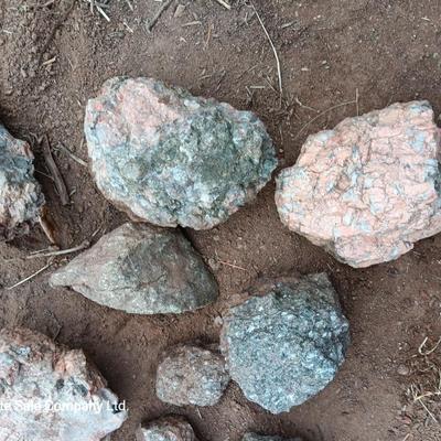 Collection of rocks some with Mica