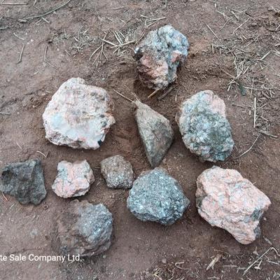 Collection of rocks some with Mica