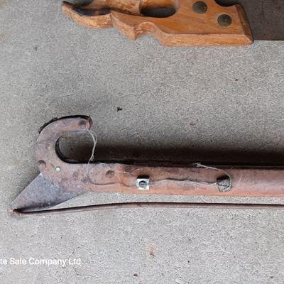 Hand saw and long bar trimmers / loppers.