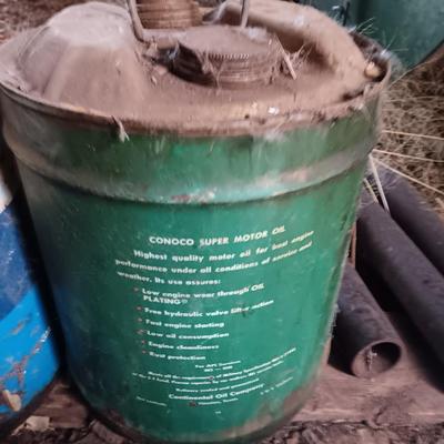 Three metal oil cans - Ford Hydraulic oil and Super motor oil