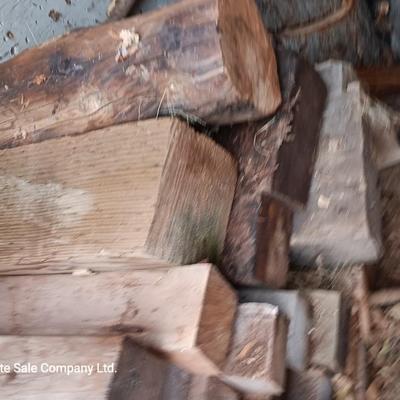 Large stack of block lumber - mostly treated pieces