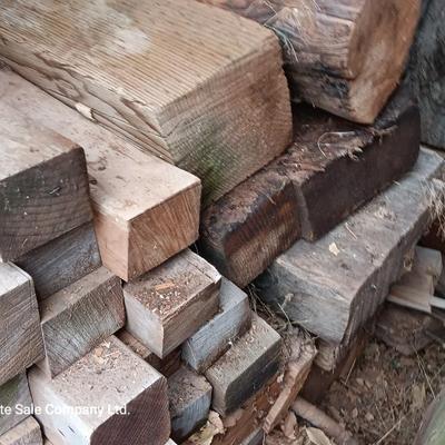 Large stack of block lumber - mostly treated pieces