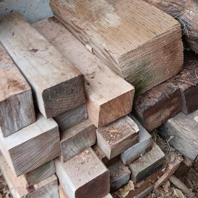 Large stack of block lumber - mostly treated pieces