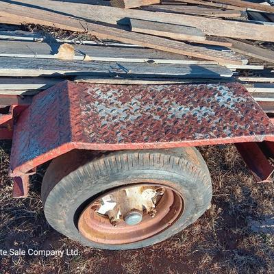 Steel framed flatbed trailer.