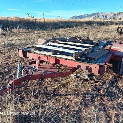 Steel framed flatbed trailer.
