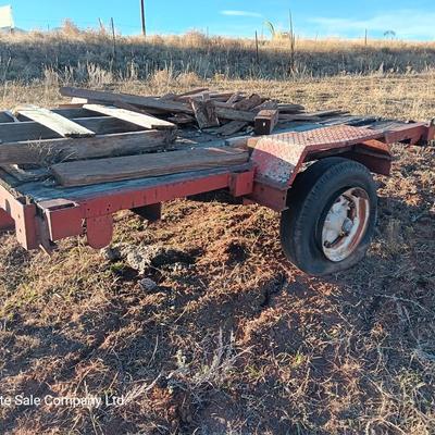 Steel framed flatbed trailer.