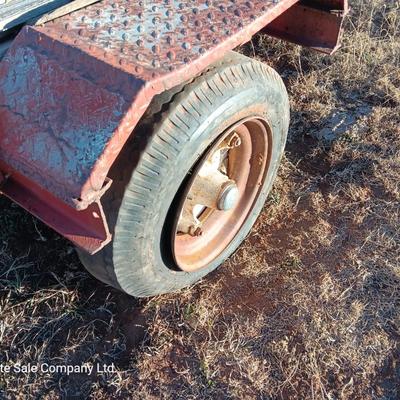 Steel framed flatbed trailer.
