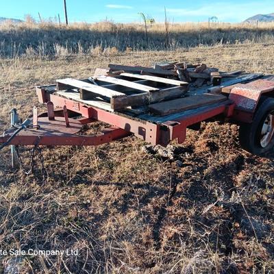 Steel framed flatbed trailer.