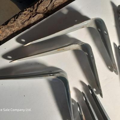 Variety of shelving brackets and home hardware