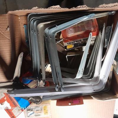 Variety of shelving brackets and home hardware