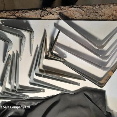 Variety of shelving brackets and home hardware