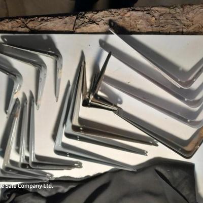 Variety of shelving brackets and home hardware