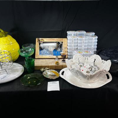 Ceramics glass and Japanese small sorting bin boxes