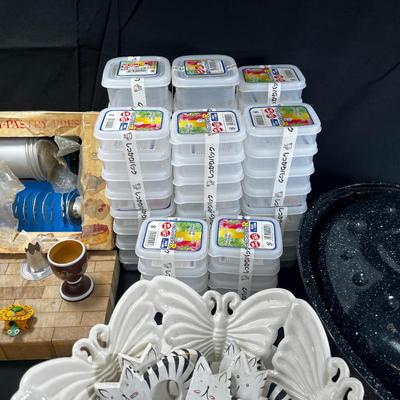 Ceramics glass and Japanese small sorting bin boxes