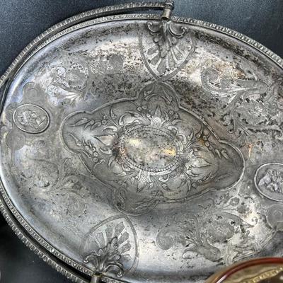 Silver plated antiques, ceramic and glassware