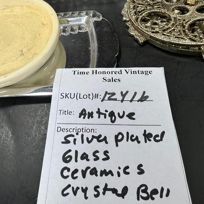 Silver plated antiques, ceramic and glassware