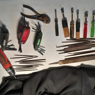 Variety of hand tools with Allen wrench sets
