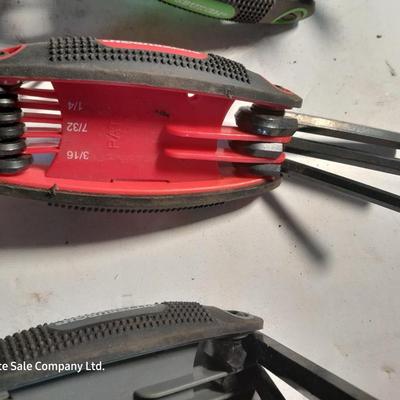 Variety of hand tools with Allen wrench sets