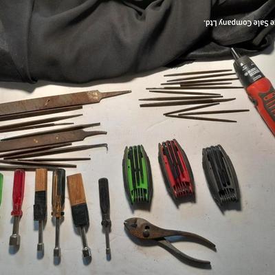 Variety of hand tools with Allen wrench sets