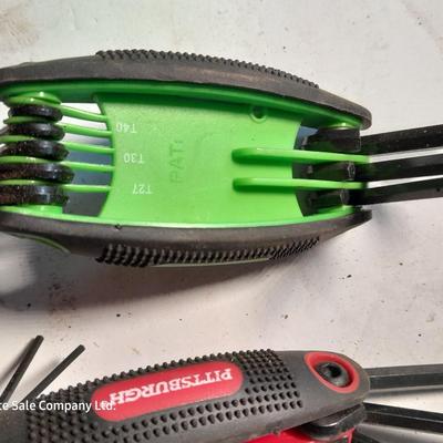 Variety of hand tools with Allen wrench sets