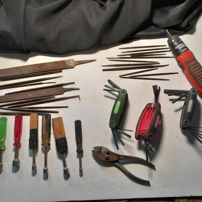 Variety of hand tools with Allen wrench sets