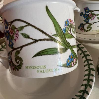 30 Pc. Lot Portmeirion Botanic Garden Tea Cups, Saucers, Ramekins