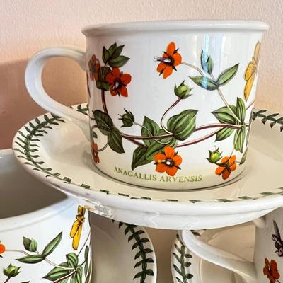 30 Pc. Lot Portmeirion Botanic Garden Tea Cups, Saucers, Ramekins