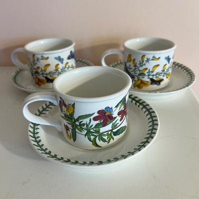 30 Pc. Lot Portmeirion Botanic Garden Tea Cups, Saucers, Ramekins